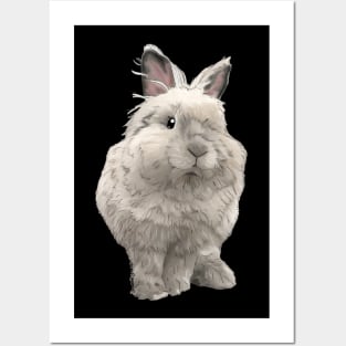 White Lion Head Rabbit _ Bunniesmee Posters and Art